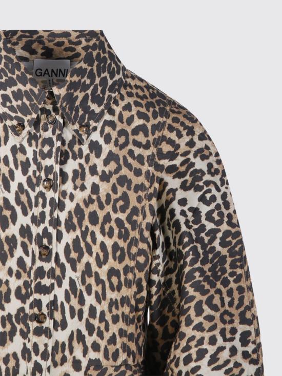 26SS 가니 레오파드 페플럼 셔츠 A1040058 859 Milk - GANNI