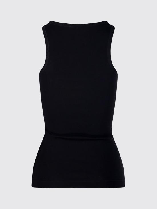 26SS 가니 토널 로고 코튼 립 탱크탑 A1050172 099 Black - GANNI