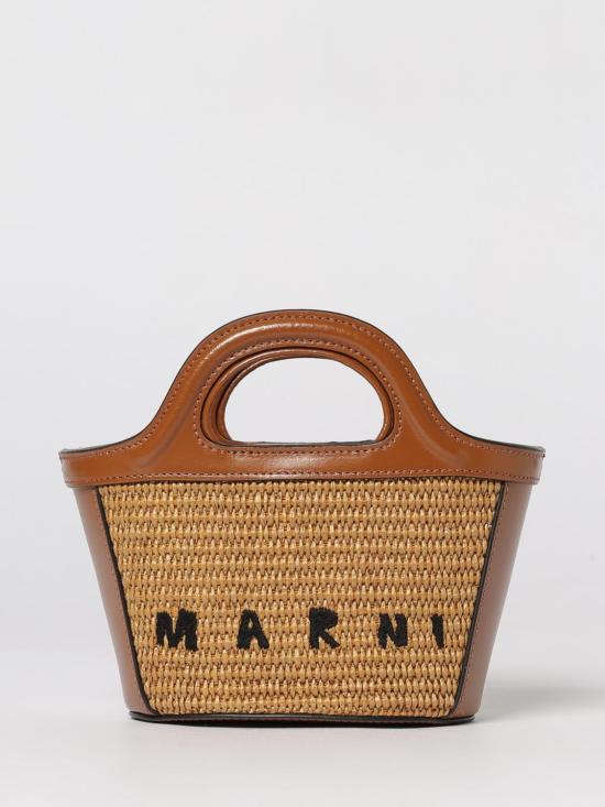 26SS 마르니 레더 & 라피아 트로피컬리아 마이크로백 BMMP0067Q0P3860 00M50 Natural