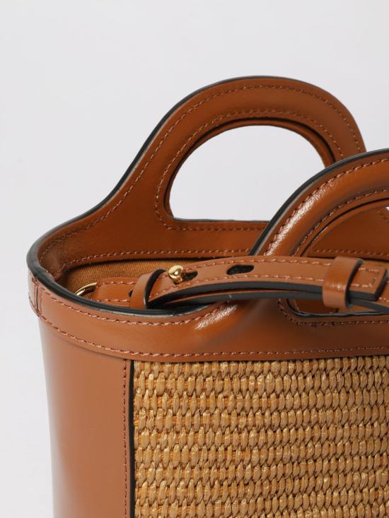 26SS 마르니 레더 & 라피아 트로피컬리아 마이크로백 BMMP0067Q0P3860 00M50 Natural - MARNI