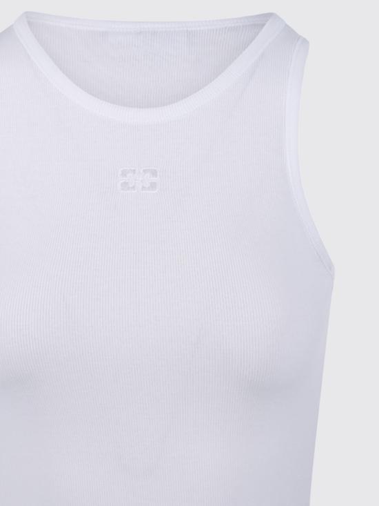 26SS 가니 토널 로고 코튼 립 탱크탑 A1050172 151 White - GANNI