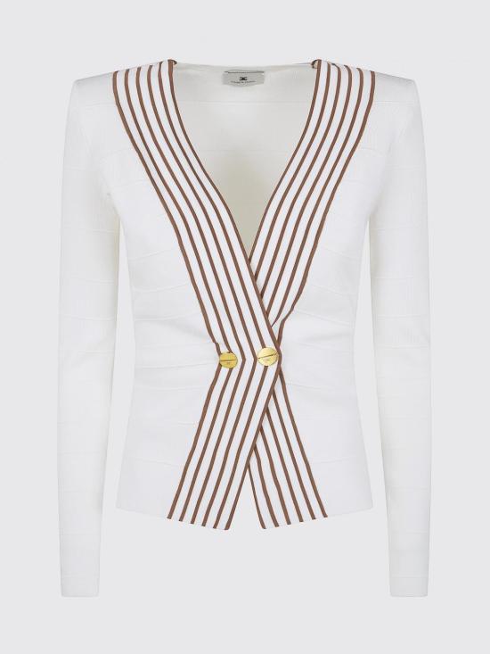 26SS 엘리자베타프랜치 긴팔 티셔츠 MK78S61E2 AQ6 Ivory - ELISABETTA FRANCHI