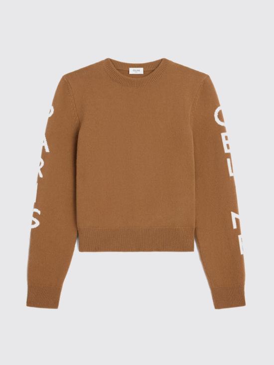 26SS 셀린느 울 캐시미어 크루넥 스웨터 RX0HS2I93 GHO4 Camel