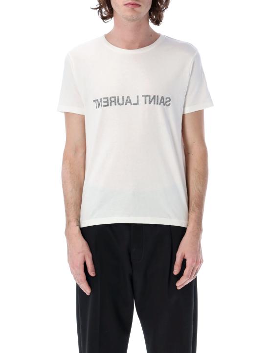 25SS 생로랑 리버스 티셔츠 663278Y37AW9744 WHITE