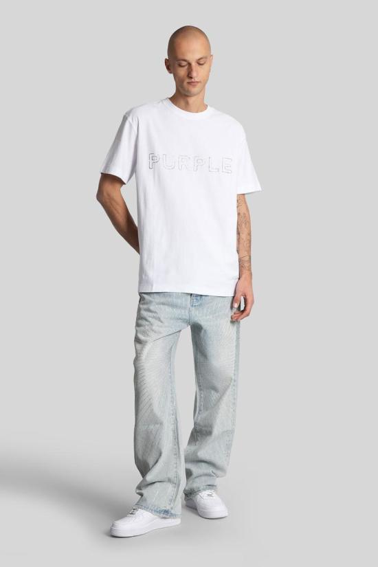 25FW 퍼플 브랜드 반팔 티셔츠 430389 P104 TWCW425 WHITE - PURPLE BRAND