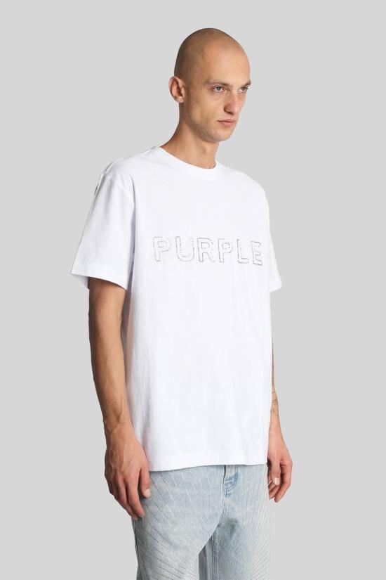 25FW 퍼플 브랜드 반팔 티셔츠 430389 P104 TWCW425 WHITE - PURPLE BRAND