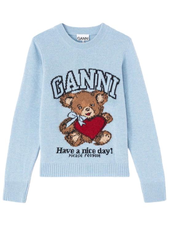 26SS 가니 그래픽 울 니트 A1070047 646 AZURE