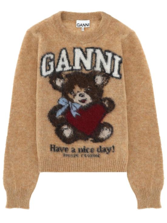 26SS 가니 베어 그래픽 울 니트 A1070091 118 BEIGE