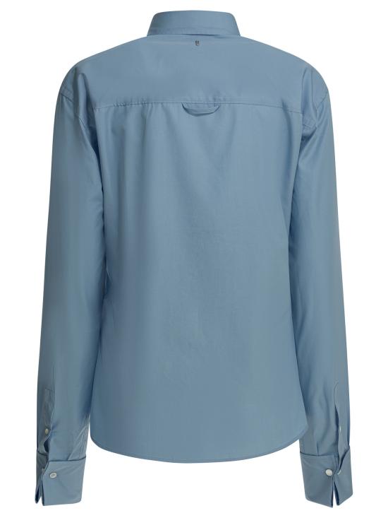 26SS 아미 블렌디드 실크 샤프 칼라 어드저스티드 셔츠 FSH817 CO0063484 Blue - AMI