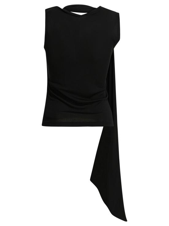 26SS 아미 저지 슬리브리스 라발리에르 탑 FTP827 JE0223001 Black - AMI