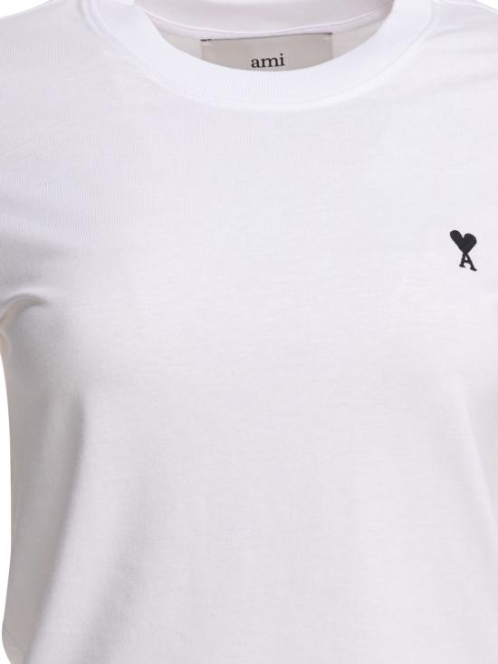 26SS 아미 스몰 하트 로고 코튼 크롭 티셔츠 FTS347 724100 White - AMI
