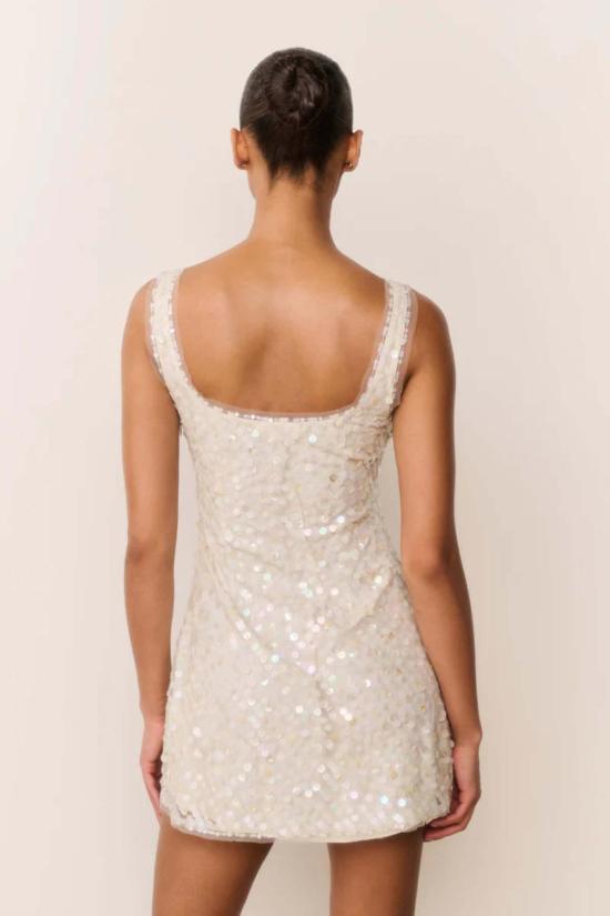  러브쉐이크팬시 숏 원피스 러브쉑 팬시 시리스 쉘 비즈 미니 드레스 쉘 - LOVESHACKFANCY