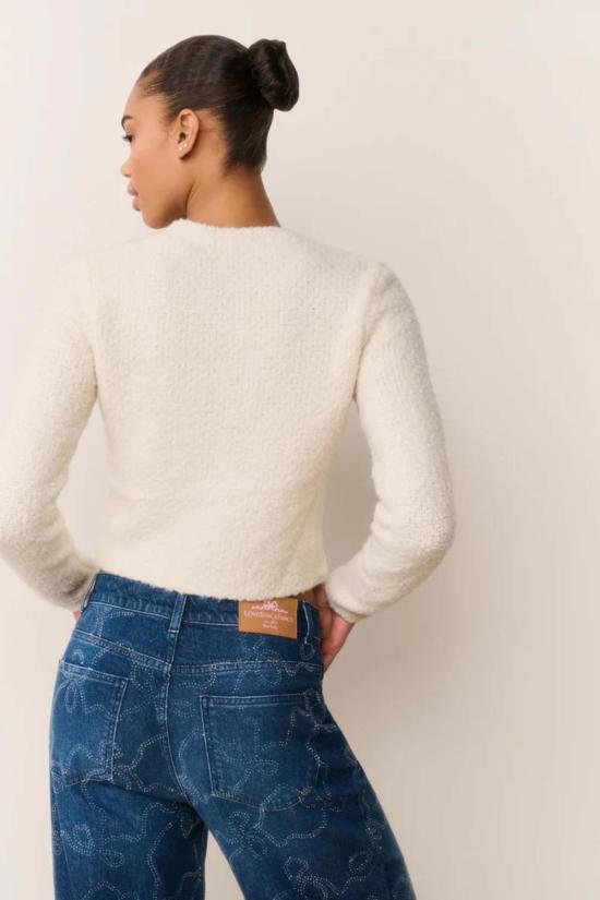  러브쉐이크팬시 가디건 러브쉑 팬시 레오카디아 울 블렌드 장식  아이보리 - LOVESHACKFANCY