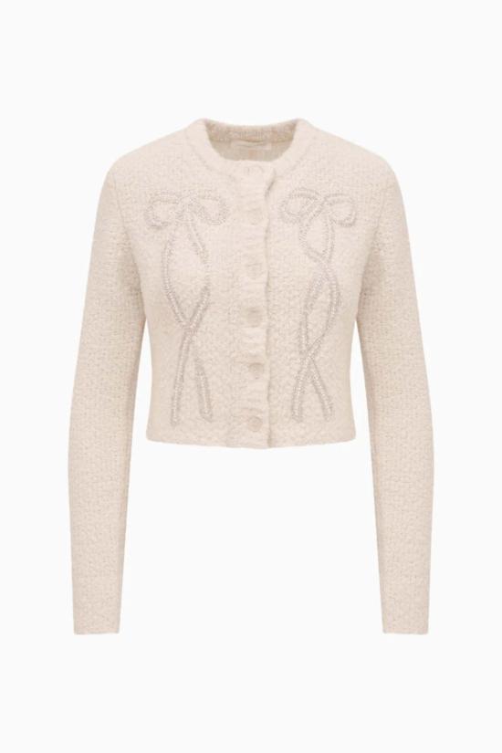  러브쉐이크팬시 가디건 러브쉑 팬시 레오카디아 울 블렌드 장식  아이보리