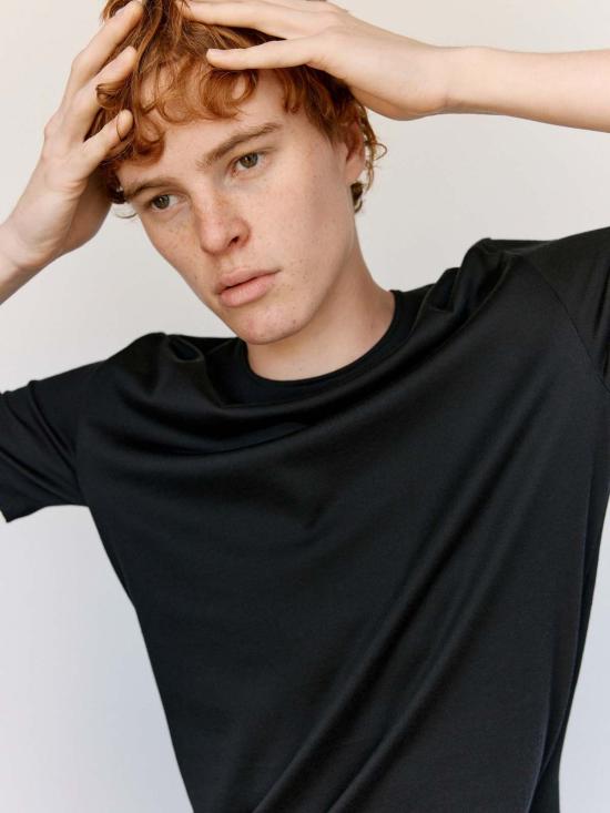  데릭 반팔 티셔츠 코튼 퍼스트 레이어 - DERRICK