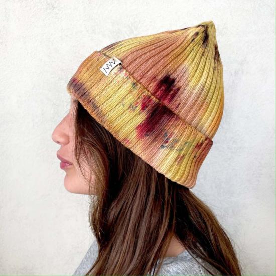  Merle Works 비니 멀웍스 핸드다이드 비니햇 해바라기