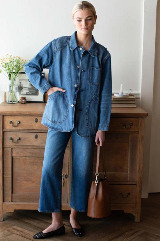  에머슨 프라이 데님 자켓 캐빈 재킷 클래식 스톤워시 - EMERSON FRY