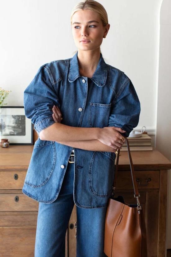  에머슨 프라이 데님 자켓 캐빈 재킷 클래식 스톤워시 - EMERSON FRY