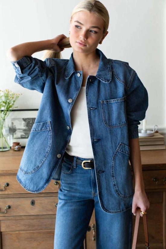  에머슨 프라이 데님 자켓 캐빈 재킷 클래식 스톤워시 - EMERSON FRY