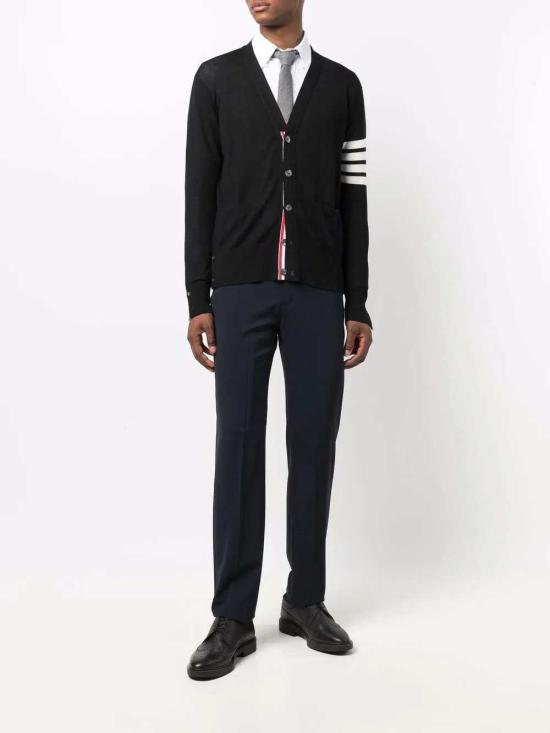 26SS 톰브라운 파인 메리노 울 4바 릴렉스 핏 가디건 MKC002DY1014 BLACK001 - THOM BROWNE