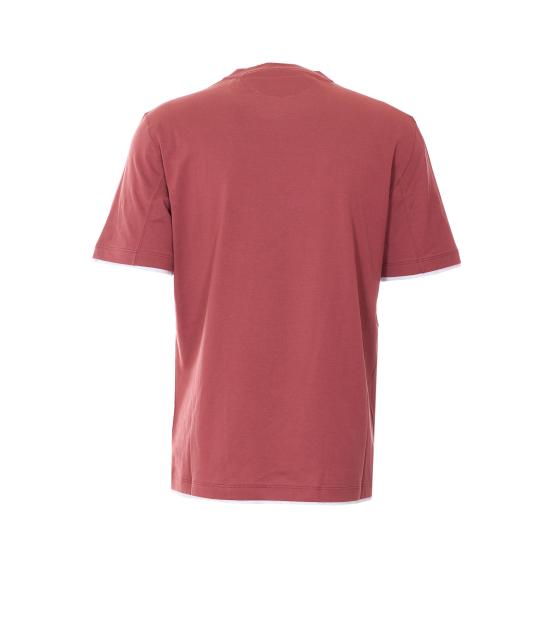26SS 브루넬로 쿠치넬리 자수 로고 티셔츠 M0B137427 CMJ53 Red - BRUNELLO CUCINELLI