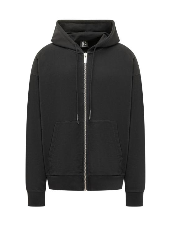 26SS 44레이블 후드 티셔츠 B0030577FA583 P396 BLACK 44 SOLID DIRTY WHITE