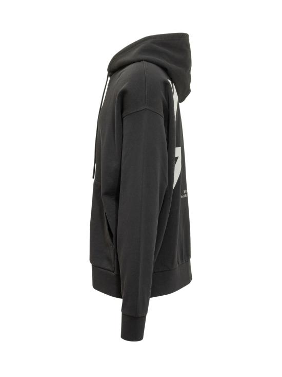 26SS 44레이블 후드 티셔츠 B0030577FA583 P396 BLACK 44 SOLID DIRTY WHITE - 44 LABEL