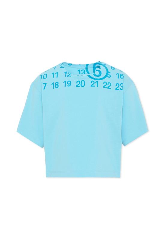 26SS [키즈] MM6 메종마르지엘라 티셔츠 M61017 MM02Y M6809 LIGHT BLUE