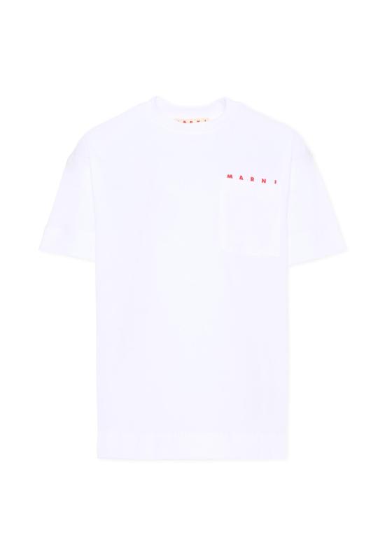 26FW [키즈] 마르니 티셔츠 M01415 M00RF 0M100 WHITE