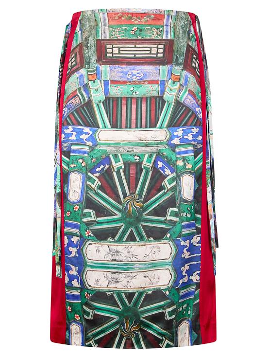 26SS HUI 미디 스커트 HW21GD3529 GREENFLORAL GREEN FLORAL