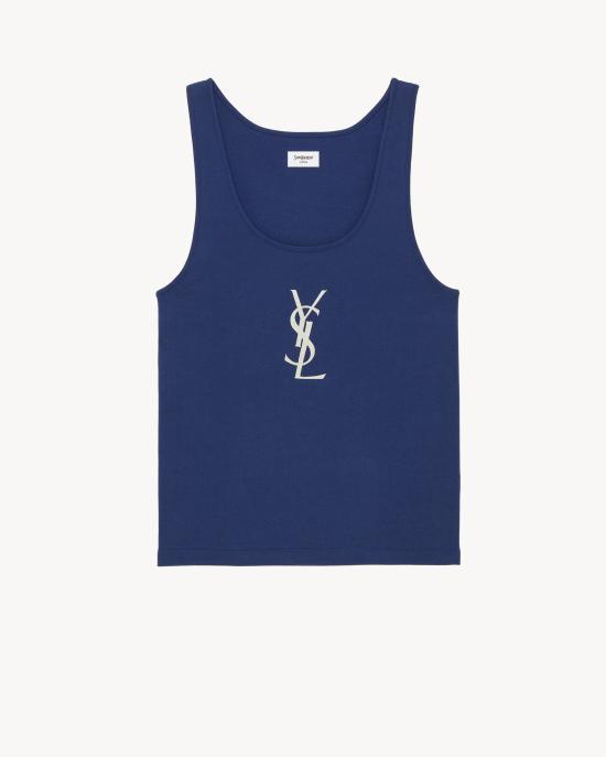 26SS 생로랑 민소매 티셔츠 858319Y38AK4069 Blue