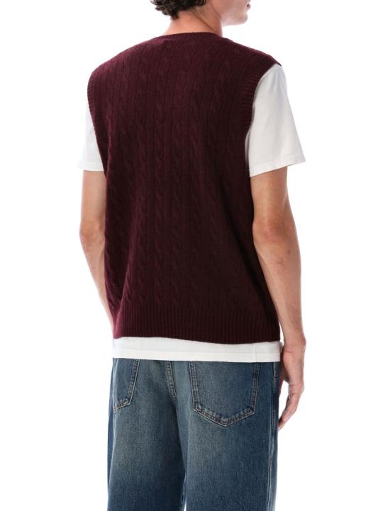 25FW 폴로 랄프로렌 V 넥 니트 조끼 710974166 Burgundy - POLO RALPH LAUREN