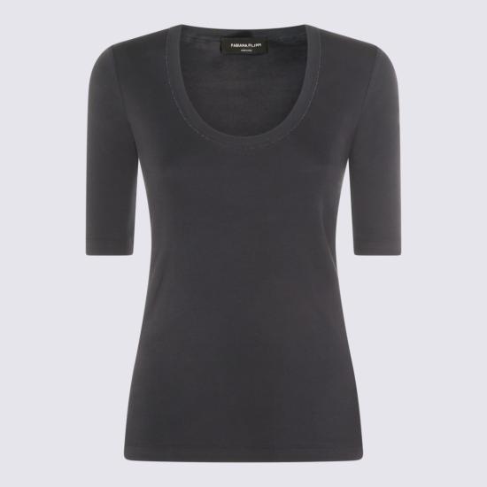 26SS 파비아나 필리피 반팔 저지 티셔츠 JED266F603L8965146 Blue - FABIANA FILIPPI