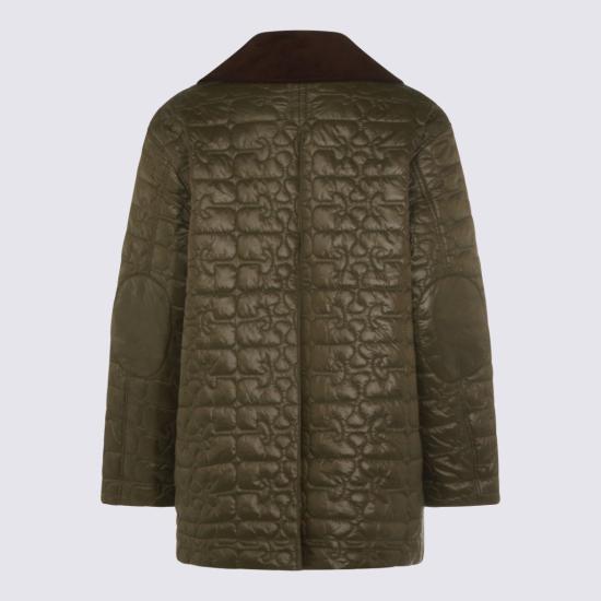 26SS 가니 샤이니 퀼트 미디 자켓 A1010078861 Green - GANNI