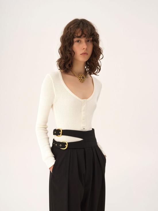 26SS 끌로에 긴팔 티셔츠 CH26SJH29185 107 ICONIC MILK - CHLOE