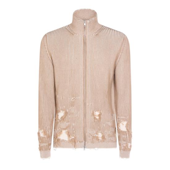26SS MM6 메종마르지엘라 리브드 니트 카디건 SH0AM0077M13214961 Pink