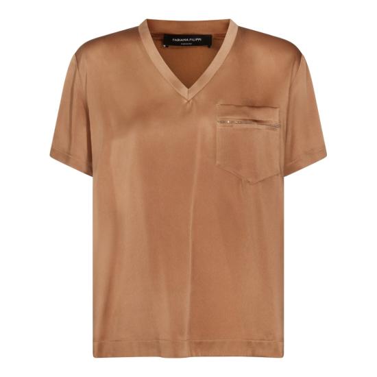 26SS 파비아나 필리피 반팔 티셔츠 TPD266F283L7801268 Brown