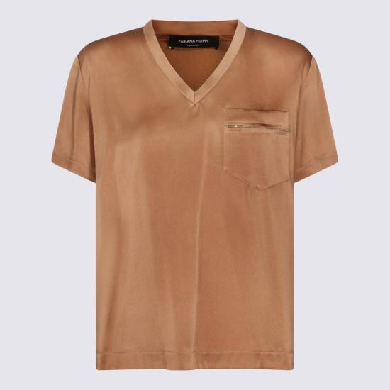 26SS 파비아나 필리피 반팔 티셔츠 TPD266F283L7801268 Brown - FABIANA FILIPPI