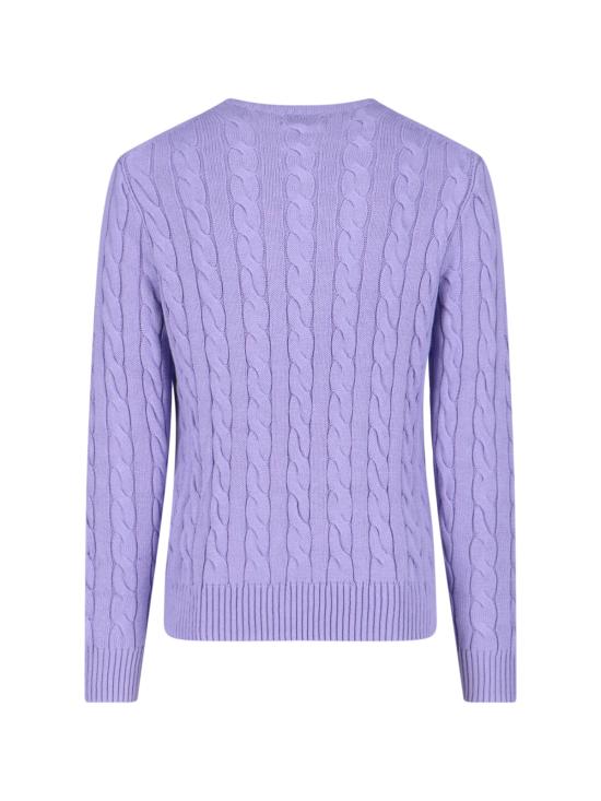 26SS 폴로 랄프로렌 로고 자수 케이블 니트 스웨터 710 775885 531 Violet - POLO RALPH LAUREN