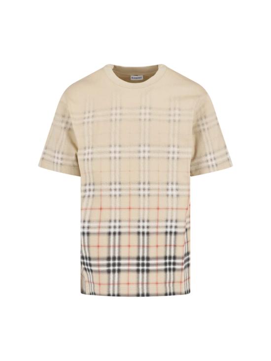 26SS 버버리 그라디언트 체크 코튼 티셔츠 8119022 B9368 Beige