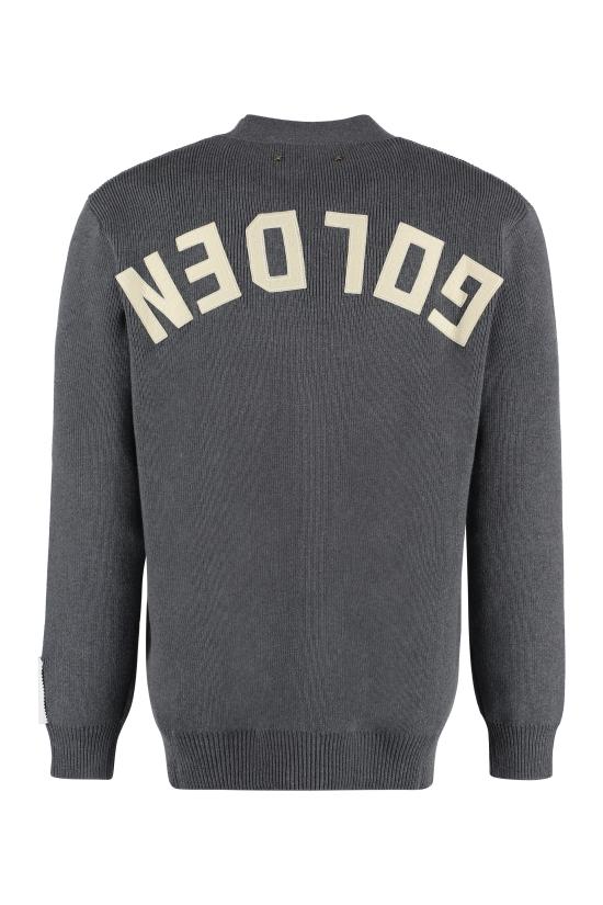  골든구스 코튼 니트 V넥 버튼 가디건 GMP00946P000662 60304 grey - GOLDEN GOOSE