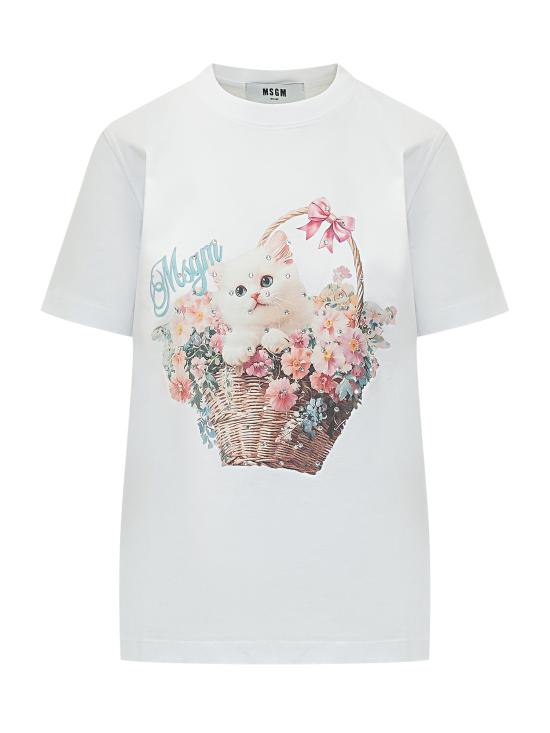 26SS 엠에스지엠 반팔 티셔츠 4041MDM136SE267285 01 WHITE