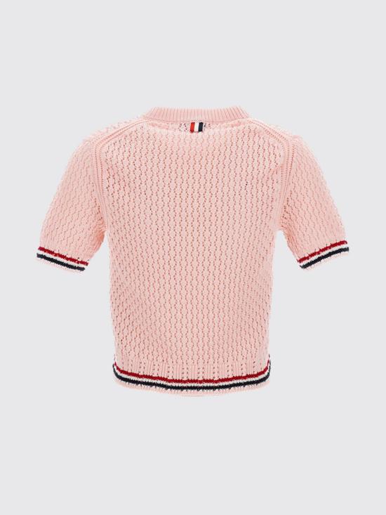 26SS 톰브라운 코튼 포인텔레 스티치 헥터 RWB 티 FKA511AY3062 642 Pink - THOM BROWNE