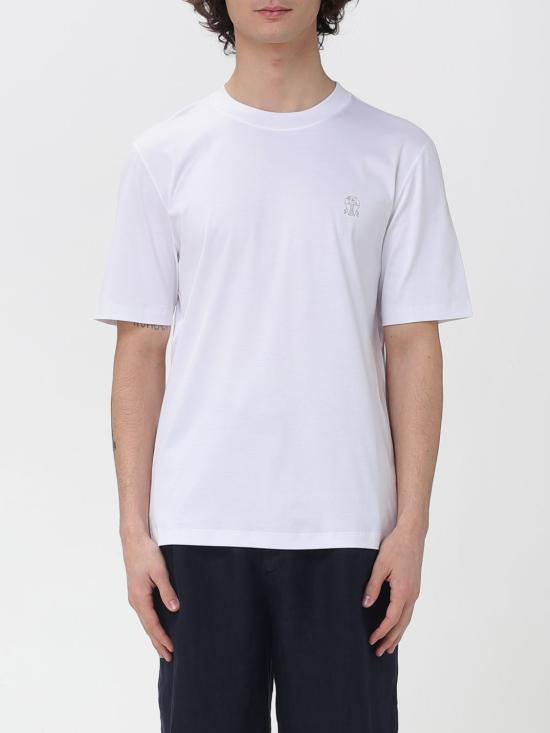 26SS 브루넬로 쿠치넬리 코튼 저지 크루넥 티셔츠 M0B138440 CK640 White
