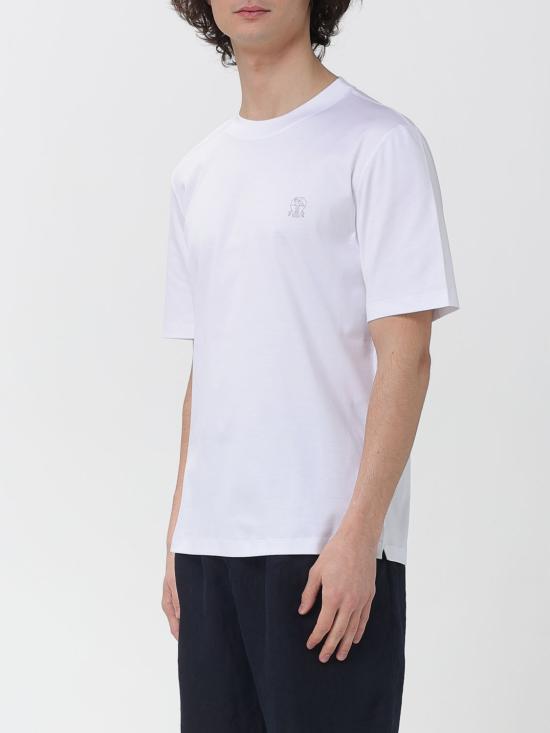 26SS 브루넬로 쿠치넬리 코튼 저지 크루넥 티셔츠 M0B138440 CK640 White - BRUNELLO CUCINELLI