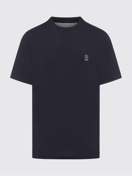 26SS 브루넬로 쿠치넬리 코튼 저지 크루넥 티셔츠 M0B138440 CD361 Navy - BRUNELLO CUCINELLI