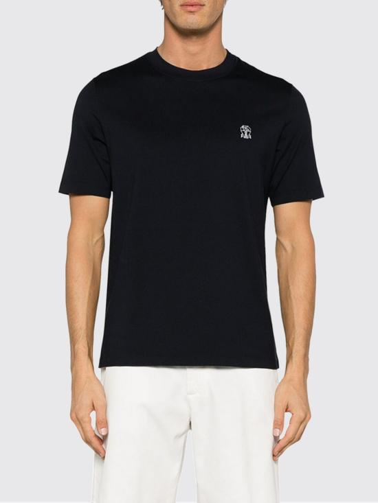 26SS 브루넬로 쿠치넬리 코튼 저지 크루넥 티셔츠 M0B138440 CD361 Navy