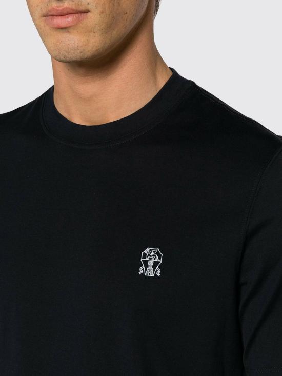 26SS 브루넬로 쿠치넬리 코튼 저지 크루넥 티셔츠 M0B138440 CD361 Navy - BRUNELLO CUCINELLI