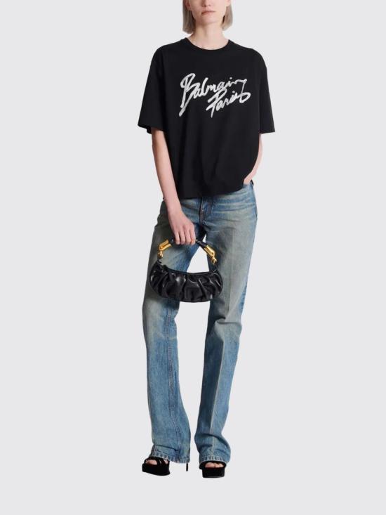 26SS 발망 반팔 티셔츠 GF1EG110BD41 EAB Black - BALMAIN