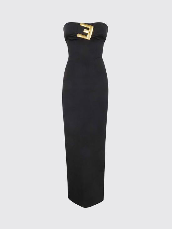 26SS 발망 롱 원피스 GF1RG080JL05 0PA Black - BALMAIN